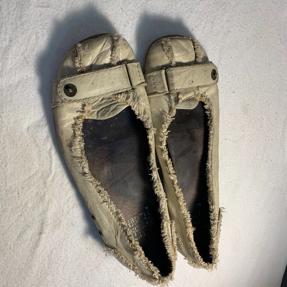 Cream flats women's shoes